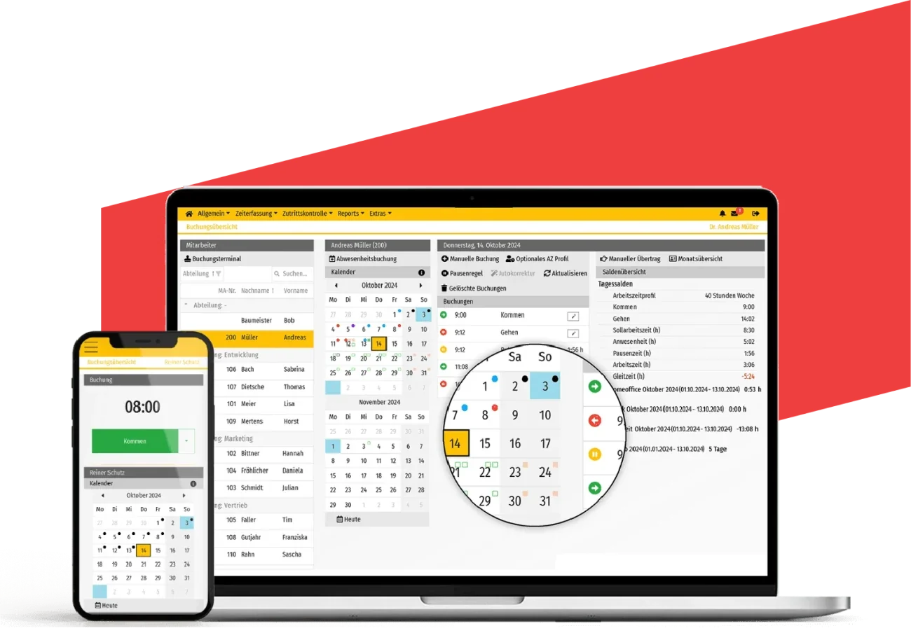 timeCard Dashboard – digitale Zeiterfassung im Überblick